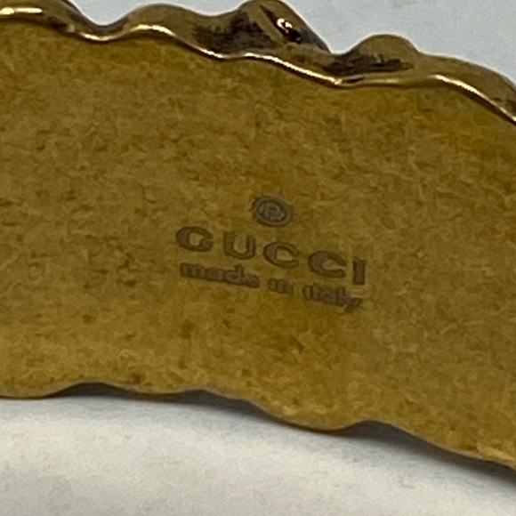 GUCCI Lion Head Mane Aged Gold Crystal Bracelet L - Picture 6 of 10
